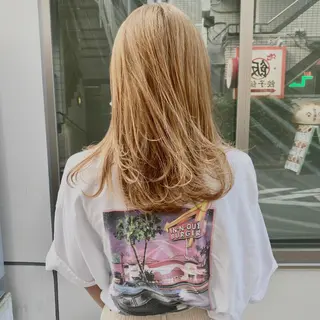 セミロング カラー ブリーチ特化/レイヤ ーカット🥀マサルのヘアスタイル