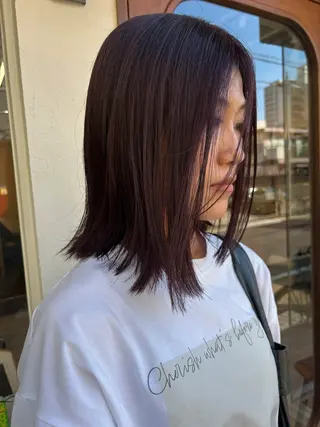 ミディアム カラー 永田 愛莉のヘアスタイル