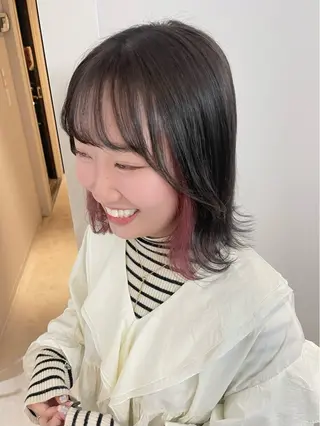 ミディアム カラー ayano / 透明感・くすみカラーのヘアスタイル