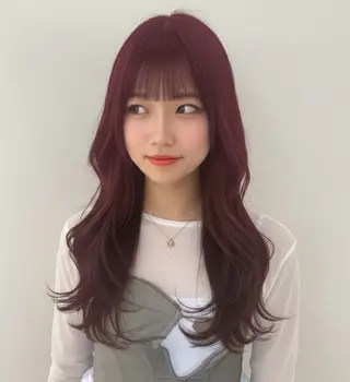 セミロング カラー 韓国風🫧髪質改善 Bonheur辻結凪のヘアスタイル