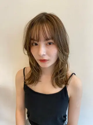 セミロング sanae /透明感カラーのヘアスタイル