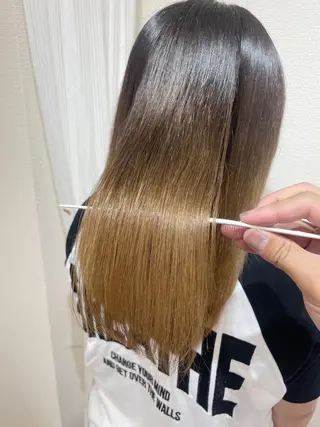 ロング カラー ケアブリーチ /髪質 改善/古橋圭史郎のヘアスタイル