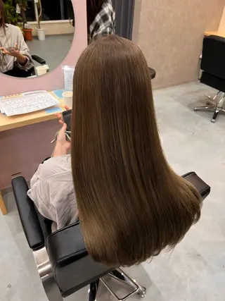 ロング カラー 🫧ブリーチ🫧 ✨艶カラーのヘアスタイル