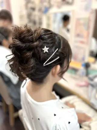 ミディアム ヘアアレンジ ヘアセットサロン ボイボイのヘアスタイル