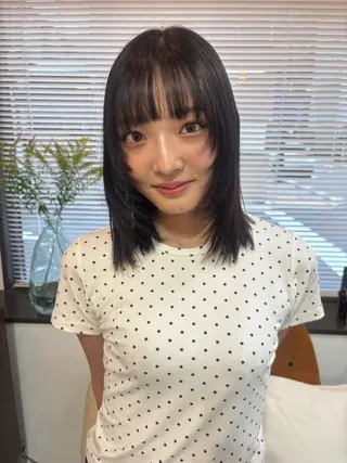 ミディアム ヘアアレンジ a moment所属・蔵前🫧韓国風レイヤ ーカット🫧KAHOのヘアスタイル