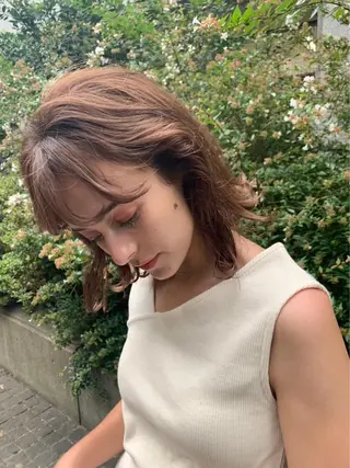 ミディアム カラー 韓国ヘア/耳ツボジュ エリー♡ayumuのヘアスタイル