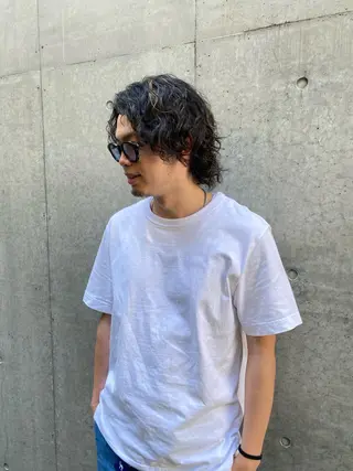 セミロング パーマ メンズ 菊池大一 溝の口パーマのヘアスタイル