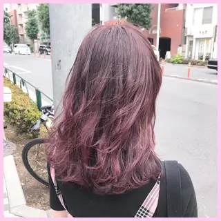 セミロング カラー SHIN/レイヤー カット×クロスパーマのヘアスタイル