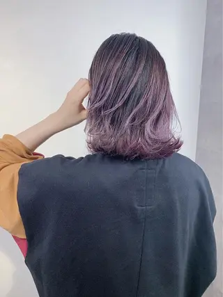 セミロング カラー _WHITE 難波本店のヘアスタイル