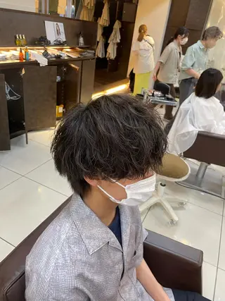 ショート パーマ メンズ 静岡/草薙パーマ メンズバレイヤージュのヘアスタイル