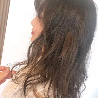 ミディアム カラー ヘアアレンジ ノンダメージ⭐️ 透明感カラー中田七菜のヘアスタイル
