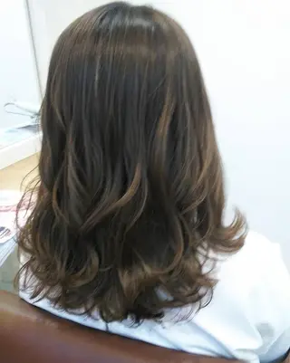 セミロング カラー パーマ ヘアアレンジ メンズ キッズ ネイル マツエク・マツパ Beauty＆Relaxation MEGUMI所属・MEGUMI megumiのヘアスタイル