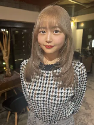 セミロング カラー レイヤー/ハイトーン カラー/SHISEIのヘアスタイル