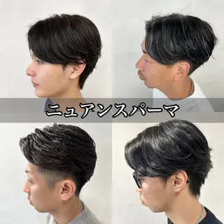 ショート カラー パーマ ヘアアレンジ メンズ 💈メンズ特化 美容師サキ💈のヘアスタイル
