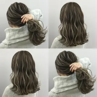 セミロング カラー 艶髪サラサラカラー 🌈前原健吾のヘアスタイル