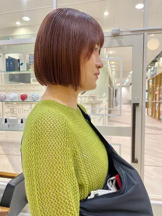 カラー 黒田瀬奈/ボブ まろやかベージュのヘアスタイル