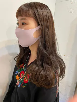 ロング カラー パーマ ヘアアレンジ satsuki 暖色・ブラウンカラーのヘアスタイル