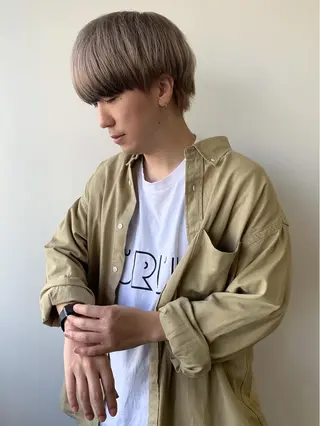 ショート カラー 似合わせカット ケアパーマ喜来雅由のヘアスタイル