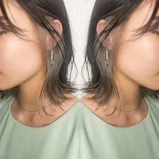 ミディアム カラー ヘアアレンジ 竹内啓太 ボブのヘアスタイル