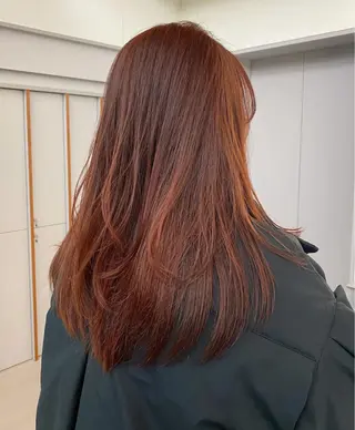 ロング カラー カットモデルレイヤー 暖色カラー モカ🎶のヘアスタイル