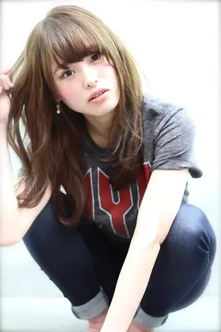 ロング カラー EMANONシェアサロン心斎橋店所属・韓国メンズヘア　ミル クティボブ　足立佳代のヘアスタイル