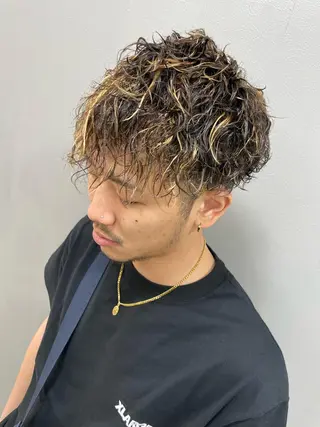 パーマ メンズ Agu hair act 姫路駅前おみぞ筋店所属・カワモト ソウタのヘアスタイル