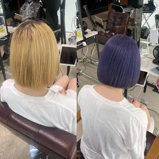 ショート カラー youres hair 新宿3丁目店所属・艶髪/ハイトーン /髪質改善/柴田のヘアスタイル
