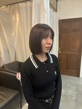 ミディアム カラー 顔周りカット ピンク カラー♡りりのヘアスタイル