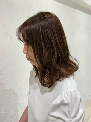 セミロング カラー ヘアアレンジ 🫧透明感カラー/ ボブ/小笠原🪽のヘアスタイル
