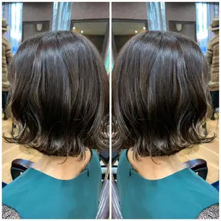 ミディアム カラー 髪質改善🩵艶髪 ストレート🩵山口のヘアスタイル