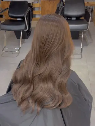ミディアム カラー パーマ ブラウンカラー特化/ ブリーチなしWカラーのヘアスタイル