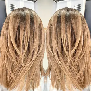 ミディアム カラー アンドウ ユウ/ レイヤーカット/韓国のヘアスタイル