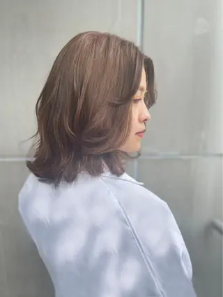 ミディアム かめい りなのヘアスタイル
