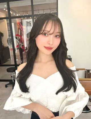ロング カラー ヘアアレンジ 顔まわり職人🇰🇷 韓国ヘア/KAITOのヘアスタイル