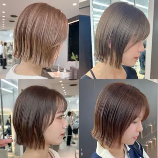 ミディアム ボブ/縮毛矯正 髪質改善/もえるのヘアスタイル