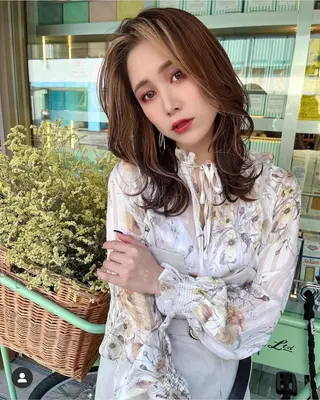 ミディアム カラー ヘアアレンジ 韓国/髪質改善💘 櫻井かれんのヘアスタイル