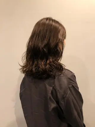 セミロング パーマ ケアブリーチ/ボブ/ honoのヘアスタイル