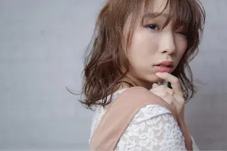 ミディアム セミロング パーマ EARTH 志木店のヘアスタイル