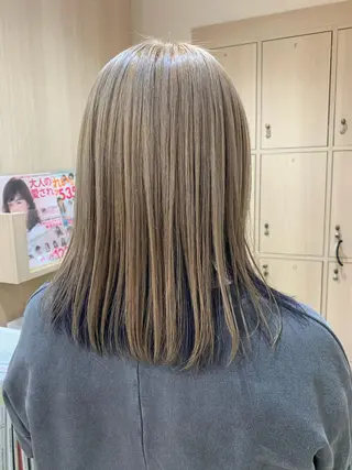 ミディアム カラー 店長ハイトーンカラー 柞山史奈のヘアスタイル