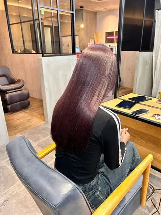 セミロング カラー 韓国×髪質改善カラー 💎hinaのヘアスタイル