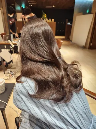 セミロング カラー Nanako。/韓国 ヘア/顔周りカットのヘアスタイル