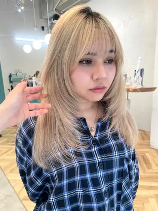 セミロング 似合わせカットカラー 本厚木/ナカノユウのヘアスタイル