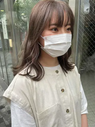 ミディアム カラー ヘアアレンジ satsuki 暖色・ブラウンカラーのヘアスタイル