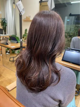 セミロング カラー 銀座/前髪顔まわり/ 透明感カラー/danのヘアスタイル