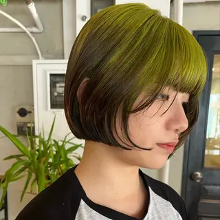 ショート カラー ヘアアレンジ ボブハイトーン🦖 デザインMAMIのヘアスタイル