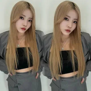 ロング カラー ハッシュカット レイヤー池袋のヘアスタイル