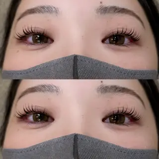 マツエク・マツパ 透明感カラー/顔周り カット/レイヤーにかのヘアスタイル