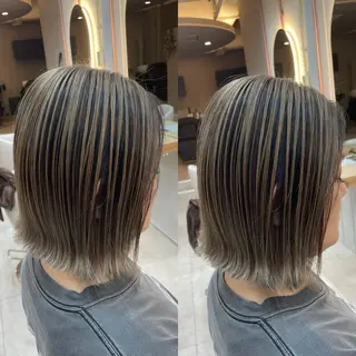ミディアム カラー ブリーチ無し透明感 カラー🦕まどかのヘアスタイル