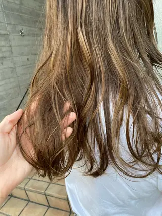セミロング カラー ヘアアレンジ ブリーチなしで透明感 艶カラー【Ryo】のヘアスタイル