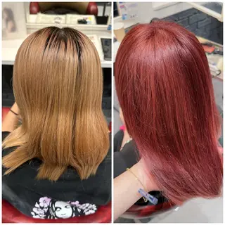 セミロング カラー TELAHAIR成田 マネージャー吉野美羽のヘアスタイル